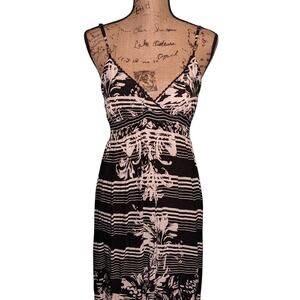 Black White‎ Floral Spaghetti Strap Dress Summer Sun Sundress